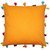 Lushomes Sun Orange Cotton Cushion Cover with Pom Pom - Pack of 1