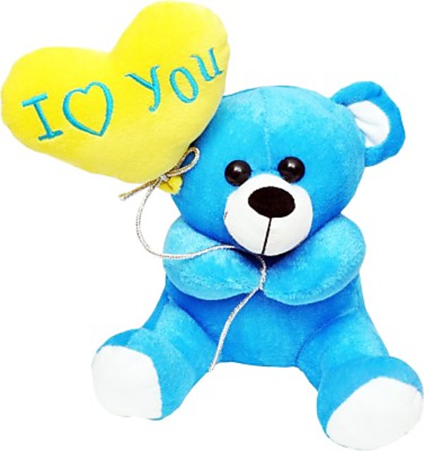 blue and yellow teddy bear