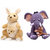 Tabby Toys Kangaroo with Kangaroo Baby and One Elephant with Monkey Combo