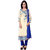 Khoobee Presents Embroidered Georgette Dress Material (Beige,Blue)