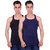 Odoky Mens NavyBlack Gym Vest-Pack of 2