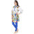 Svt Ada Collections Blue Cotton Floral A-line Midi Dress