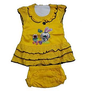Girl Hosiery Frock With Panty SKUENO 1119YELLOW