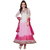 Womens Pink Color Embroidered Faux Georgette Anarkali Suit with Dupatta