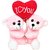 Tabby Toys Cute Couple Teddy With Heart Shape Baloon  - 26 cm (Pink, White)