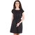 Ruhaans Black Dotted A Line Dress For Women