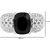 Allure 925 Sterling Silver Black Spinel and Cubic Zirconia studded Ring