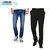 Grahakji Men's Blue & Black Regular Fit Jeans