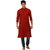 Amora Designer Ethnic Red Solid Blended Fabric A-line Kurta For Men