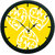 AE World Yellow Abstract Wall Clock (With Glass)