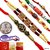 Set Of 5 Rakhi For Brother Free Chocolate +Silver Plated Coin+Tika