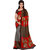 Aaina Red  Brown Faux Georgette Printed Saree with Blouse (FL-11748)