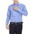 Mens Self Design Formal, Casual, Party, Wedding, Festive Linen Blue Shirt