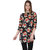 Ruhaans Black Crepe Floral Round Neck Casual Tunic
