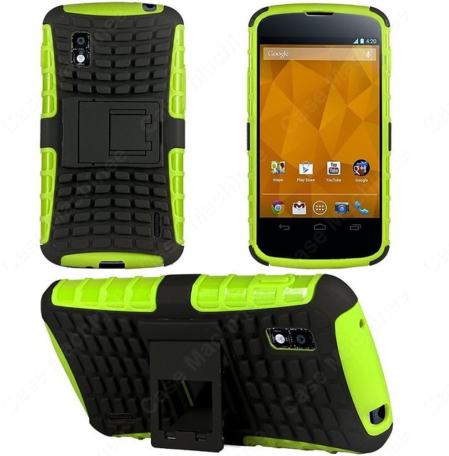 ongeduldig omdraaien Tarief Buy Heartly Flip Kick Stand Hard Dual Armor Hybrid Bumper Back Case Cover  For LG Optimus G E975 LS970 - Green Online @ ₹599 from ShopClues