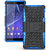 Heartly Flip Kick Stand Spider Hard Dual Rugged Armor Hybrid Bumper Back Case Cover For Sony Xperia Z4 - Power Blue
