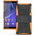 Heartly Flip Kick Stand Spider Hard Dual Rugged Armor Hybrid Bumper Back Case Cover For Sony Xperia Z4 - Mobile Orange