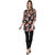 Ruhaans Black Crepe Floral Round Neck Casual Tunic