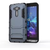 Heartly Graphic Designed Stand Hard Dual Rugged Armor Hybrid Bumper Back Case Cover For Asus Zenfone 2 Laser ZE550KL 5.5 inch - Navy Black