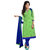 Florence Green Embroidered Cotton Salwar Suit Material (Unstitched)