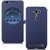 Heartly GoldSand Sparkle Luxury PU Leather Window Flip Stand Back Case Cover For Asus Zenfone 2 Laser ZE550KL - Power Blue