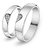 RM Jewellers CZ 92.5 Sterling Silver American Diamond Stylish Heart Couple Band For Men and Women
