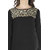 Ruhaans Black Polyester Embroidered Round Neck Casual Top