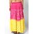 Ruhaans Yellow,Pink Cotton Embroidered Casual Skirt