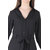 Ruhaans Black Crepe Solid/Plain V-Neck Casual Tunic