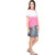 Ruhaans Pink Cotton Printed Chinese Collar Casual Top