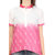 Ruhaans Pink Cotton Printed Chinese Collar Casual Top
