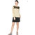 Ruhaans Beige Polyester Embroidered Round Neck Casual Top