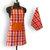 Lushomes Yarn dyed orange and red checks 1 Apron and Kitchen Towel