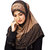 Aqsfa107 Stretchable Gold and Brown Hand work Design Hijab