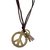 Men Style Antique Vintage Cross Dog Tag Hollow Peace Symbol  Gold  Leather Peace  Pendent For Men And Women
