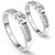 RM Jewellers CZ 92.5 Sterling Silver American Diamond Stylish Couple Rings For Men and Women
