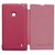 Magenta Leather Flip Book Cover Case For Nokia Lumia 520 / 521