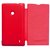 Red Leather Flip Book Cover Case For Nokia Lumia 520 / 521
