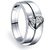 RM Jewellers CZ 92.5 Sterling Silver American Diamond Amazing Heart Couple Band For Men and Women