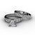 RM Jewellers CZ 92.5 Sterling Silver American Diamond Fabulous Princess Couple Band For Men and Women