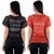 Westrobe Womens Red n Black Cotton Crochet Top Combo of 2