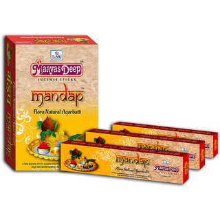MaayasDeep Mandap Incense Stick-Masala Flora-Pack Of 8 Regular Pack-Total Approx-120 Sticks
