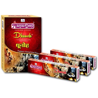 MaayasDeep Dhunoh Agarbatti-Damar Batu Fragrance-Pack Of 8 Regular Pack-Total Approx-120 Sticks