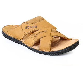 red chief men's leather slippers