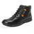 Red Chief Black Men High Ankle Casual Leather Shoes (RC6011 001)