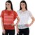 Westrobe Womens Red n White Cotton Crochet Top Combo of 2