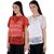 Westrobe Womens Red n White Cotton Crochet Top Combo of 2