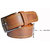 Sunshopping Men Brown and Black Leatherite Pin-Hole Buckle Belt Pack of 2