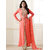Touch Trends Peach Embroidered Dress Material for Women (Unstitched)