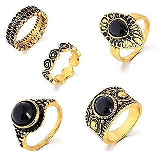 Z Fashion Steampunk Turkish Antique Gold Plated Alloy Fashion Steampunk Turkish Antique Gold Plated Alloy Nature Blue Stone Midi Finger 5pcs Rings Set Online Get 50 Off